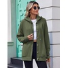 Zeagoo Hoodie for Women Hooded Sweatshirt Button Hoodies With Pockets Comfy Fleece Jackets 2026 Fashion S-3XL(Green)