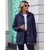 Zeagoo Hoodie for Women Hooded Sweatshirt Button Hoodies With Pockets Comfy Fleece Jackets 2026 Fashion S-3XL(Navy Blue)