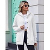 Zeagoo Hoodie for Women Hooded Sweatshirt Button Hoodies With Pockets Comfy Fleece Jackets 2026 Fashion S-3XL(White)