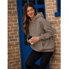 Zeagoo Hoodies for Women Casual Button Collar Drawstring Long Sleeve Hooded Sweatshirt Pullover Tops for Fall Winter 2026(Coffee Grey)