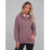 Zeagoo Hoodies for Women Casual Button Collar Drawstring Long Sleeve Hooded Sweatshirt Pullover Tops for Fall Winter 2026(Gray Pink)