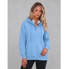 Zeagoo Hoodies for Women Casual Button Collar Drawstring Long Sleeve Hooded Sweatshirt Pullover Tops for Fall Winter 2026(Light Blue)