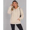 Zeagoo Hoodies for Women Casual Button Collar Drawstring Long Sleeve Hooded Sweatshirt Pullover Tops for Fall Winter 2026(Moon Grey)