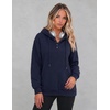 Zeagoo Hoodies for Women Casual Button Collar Drawstring Long Sleeve Hooded Sweatshirt Pullover Tops for Fall Winter 2026(Navy)
