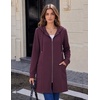 Zeagoo Hoodies for Women Fall Zip up Jacket with Pocket 2026 S-3XL | Womens Zip up Hoodies,Tunic Sweatshirts for Women,Casual Jacket for Women,Deep Pockets,Special Zip Design,Women Fall Clothes(Dark Red)