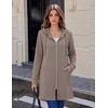 Zeagoo Hoodies for Women Fall Zip up Jacket with Pocket 2026 S-3XL | Womens Zip up Hoodies,Tunic Sweatshirts for Women,Casual Jacket for Women,Deep Pockets,Special Zip Design,Women Fall Clothes(Coffee Grey)