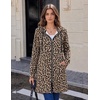 Zeagoo Hoodies for Women Fall Zip up Jacket with Pocket 2026 S-3XL | Womens Zip up Hoodies,Tunic Sweatshirts for Women,Casual Jacket for Women,Deep Pockets,Special Zip Design,Women Fall Clothes(Leopard Print)