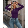 Zeagoo Women Long Sleeve Shirts Slim Fit Going Out Tops Crewneck Basic Tee | Stretchy Fitted Tops for Casual, Versatile T-Shirt, Soft Layering Shirts, Perfect for Summer and Fall Outfits(Purple)