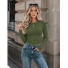 Zeagoo Women Long Sleeve Shirts Slim Fit Going Out Tops Crewneck Basic Tee | Stretchy Fitted Tops for Casual, Versatile T-Shirt, Soft Layering Shirts, Perfect for Summer and Fall Outfits(Army Green)