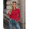 Zeagoo Women Long Sleeve Shirts Slim Fit Going Out Tops Crewneck Basic Tee | Stretchy Fitted Tops for Casual, Versatile T-Shirt, Soft Layering Shirts, Perfect for Summer and Fall Outfits(Red)