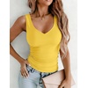 Zeagoo Womens Double Lined V Neck Tank Tops Summer Slim Fit Outfits | Casual Basic Layering Tank Tops, Sleeveless Tops For Women, Cute Going Out Tops, Womens Summer Tops, Women Fall Clothes(Ginger)