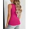 Zeagoo Womens Double Lined V Neck Tank Tops Summer Slim Fit Outfits | Casual Basic Layering Tank Tops, Sleeveless Tops For Women, Cute Going Out Tops, Womens Summer Tops, Women Fall Clothes(Hot Pink)