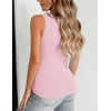 Zeagoo Womens Double Lined V Neck Tank Tops Summer Slim Fit Outfits | Casual Basic Layering Tank Tops, Sleeveless Tops For Women, Cute Going Out Tops, Womens Summer Tops, Women Fall Clothes(Pink)