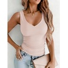 Zeagoo Womens Double Lined V Neck Tank Tops Summer Slim Fit Outfits | Casual Basic Layering Tank Tops, Sleeveless Tops For Women, Cute Going Out Tops, Womens Summer Tops, Women Fall Clothes(Champagne)