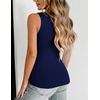 Zeagoo Womens Double Lined V Neck Tank Tops Summer Slim Fit Outfits | Casual Basic Layering Tank Tops, Sleeveless Tops For Women, Cute Going Out Tops, Womens Summer Tops, Women Fall Clothes(Navy Blue)