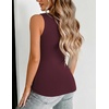 Zeagoo Womens Double Lined V Neck Tank Tops Summer Slim Fit Outfits | Casual Basic Layering Tank Tops, Sleeveless Tops For Women, Cute Going Out Tops, Womens Summer Tops, Women Fall Clothes(Wine Red)