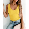 Zeagoo Womens Double Lined V Neck Tank Tops Summer Slim Fit Outfits | Casual Basic Layering Tank Tops, Sleeveless Tops For Women, Cute Going Out Tops, Womens Summer Tops, Women Fall Clothes(Ginger)