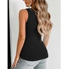 Zeagoo Womens Double Lined V Neck Tank Tops Summer Slim Fit Outfits | Casual Basic Layering Tank Tops, Sleeveless Tops For Women, Cute Going Out Tops, Womens Summer Tops, Women Fall Clothes(Black)