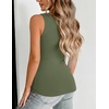 Zeagoo Womens Double Lined V Neck Tank Tops Summer Slim Fit Outfits | Casual Basic Layering Tank Tops, Sleeveless Tops For Women, Cute Going Out Tops, Womens Summer Tops, Women Fall Clothes(Army Green)