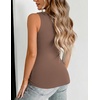 Zeagoo Womens Double Lined V Neck Tank Tops Summer Slim Fit Outfits | Casual Basic Layering Tank Tops, Sleeveless Tops For Women, Cute Going Out Tops, Womens Summer Tops, Women Fall Clothes(Brown)
