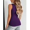 Zeagoo Womens Double Lined V Neck Tank Tops Summer Slim Fit Outfits | Casual Basic Layering Tank Tops, Sleeveless Tops For Women, Cute Going Out Tops, Womens Summer Tops, Women Fall Clothes(Dark Purple)