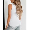 Zeagoo Womens Double Lined V Neck Tank Tops Summer Slim Fit Outfits | Casual Basic Layering Tank Tops, Sleeveless Tops For Women, Cute Going Out Tops, Womens Summer Tops, Women Fall Clothes(White)