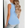 Zeagoo Womens Double Lined V Neck Tank Tops Summer Slim Fit Outfits | Casual Basic Layering Tank Tops, Sleeveless Tops For Women, Cute Going Out Tops, Womens Summer Tops, Women Fall Clothes(Light Blue)