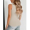 Zeagoo Womens Double Lined V Neck Tank Tops Summer Slim Fit Outfits | Casual Basic Layering Tank Tops, Sleeveless Tops For Women, Cute Going Out Tops, Womens Summer Tops, Women Fall Clothes(Almond)