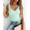 Zeagoo Womens Double Lined V Neck Tank Tops Summer Slim Fit Outfits | Casual Basic Layering Tank Tops, Sleeveless Tops For Women, Cute Going Out Tops, Womens Summer Tops, Women Fall Clothes(Mint Green)