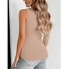 Zeagoo Womens Double Lined V Neck Tank Tops Summer Slim Fit Outfits | Casual Basic Layering Tank Tops, Sleeveless Tops For Women, Cute Going Out Tops, Womens Summer Tops, Women Fall Clothes(Khaki)