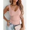 Zeagoo Womens Double Lined V Neck Tank Tops Summer Slim Fit Outfits | Casual Basic Layering Tank Tops, Sleeveless Tops For Women, Cute Going Out Tops, Womens Summer Tops, Women Fall Clothes(Mauve Pink)