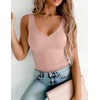 Zeagoo Womens Double Lined V Neck Tank Tops Summer Slim Fit Outfits | Casual Basic Layering Tank Tops, Sleeveless Tops For Women, Cute Going Out Tops, Womens Summer Tops, Women Fall Clothes(Mauve Pink)