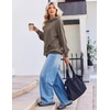 Zeagoo Womens Oversized Hoodies Pullover Fleece Hooded Sweatshirt Trendy | Comfort Hoodie, Womens Fall Clothes, Kangaroo Pocket, Raglan Sleeves, Long Sleeve, Solid Color, Casual, Winter, Midweight(Grey)