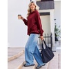 Zeagoo Womens Oversized Hoodies Pullover Fleece Hooded Sweatshirt Trendy | Comfort Hoodie, Womens Fall Clothes, Kangaroo Pocket, Raglan Sleeves, Long Sleeve, Solid Color, Casual, Winter, Midweight(Wine Red)