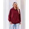 Zeagoo Womens Oversized Hoodies Pullover Fleece Hooded Sweatshirt Trendy | Comfort Hoodie, Womens Fall Clothes, Kangaroo Pocket, Raglan Sleeves, Long Sleeve, Solid Color, Casual, Winter, Midweight(Wine Red)