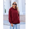 Zeagoo Womens Oversized Hoodies Pullover Fleece Hooded Sweatshirt Trendy | Comfort Hoodie, Womens Fall Clothes, Kangaroo Pocket, Raglan Sleeves, Long Sleeve, Solid Color, Casual, Winter, Midweight(Wine Red)