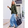 Zeagoo Womens Oversized Hoodies Pullover Fleece Hooded Sweatshirt Trendy | Comfort Hoodie, Womens Fall Clothes, Kangaroo Pocket, Raglan Sleeves, Long Sleeve, Solid Color, Casual, Winter, Midweight(Army Green)