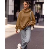 Zeagoo Womens Oversized Hoodies Pullover Fleece Hooded Sweatshirt Trendy | Comfort Hoodie, Womens Fall Clothes, Kangaroo Pocket, Raglan Sleeves, Long Sleeve, Solid Color, Casual, Winter, Midweight(Brown)