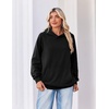 Zeagoo Womens Oversized Hoodies Pullover Fleece Hooded Sweatshirt Trendy | Comfort Hoodie, Womens Fall Clothes, Kangaroo Pocket, Raglan Sleeves, Long Sleeve, Solid Color, Casual, Winter, Midweight(Black)