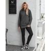 Zeagoo Womens Oversized Hoodies Pullover Fleece Hooded Sweatshirt Trendy | Comfort Hoodie, Womens Fall Clothes, Kangaroo Pocket, Raglan Sleeves, Long Sleeve, Solid Color, Casual, Winter, Midweight(Drak Grey)