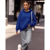 Zeagoo Womens Oversized Hoodies Pullover Fleece Hooded Sweatshirt Trendy | Comfort Hoodie, Womens Fall Clothes, Kangaroo Pocket, Raglan Sleeves, Long Sleeve, Solid Color, Casual, Winter, Midweight(Navy)