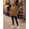 Zeagoo Womens Oversized Hoodies Pullover Fleece Hooded Sweatshirt Trendy | Comfort Hoodie, Womens Fall Clothes, Kangaroo Pocket, Raglan Sleeves, Long Sleeve, Solid Color, Casual, Winter, Midweight(Brown)