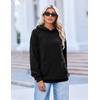 Zeagoo Womens Oversized Hoodies Pullover Fleece Hooded Sweatshirt Trendy | Comfort Hoodie, Womens Fall Clothes, Kangaroo Pocket, Raglan Sleeves, Long Sleeve, Solid Color, Casual, Winter, Midweight(Black)