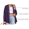 Zeagoo Womens Plaid Flannel Shirt Long Sleeve Top Casual Button Down Blouse | Flannel Plaid Shirt,Cotton Fabric,Loose Fit Blouse,Business Casual Outfits,2026 Fashion Fall Western Shacket Jacket(Purple Black)