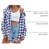 Zeagoo Womens Plaid Flannel Shirt Long Sleeve Top Casual Button Down Blouse | Flannel Plaid Shirt,Cotton Fabric,Loose Fit Blouse,Business Casual Outfits,2026 Fashion Fall Western Shacket Jacket(Dark Blue)