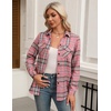 Zeagoo Womens Plaid Flannel Shirt Long Sleeve Top Casual Button Down Blouse | Flannel Plaid Shirt,Cotton Fabric,Loose Fit Blouse,Business Casual Outfits,2026 Fashion Fall Western Shacket Jacket(Pink2)