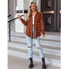 Zeagoo Womens Plaid Flannel Shirt Long Sleeve Top Casual Button Down Blouse | Flannel Plaid Shirt,Cotton Fabric,Loose Fit Blouse,Business Casual Outfits,2026 Fashion Fall Western Shacket Jacket(Orange Black)