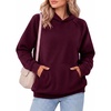 Zeagoo Womens Oversized Hoodies Pullover Fleece Hooded Sweatshirt Trendy | Comfort Hoodie, Womens Fall Clothes, Kangaroo Pocket, Raglan Sleeves, Long Sleeve, Solid Color, Casual, Winter, Midweight(Red)