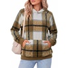 Zeagoo Womens Oversized Hoodies Pullover Fleece Hooded Sweatshirt Trendy | Comfort Hoodie, Womens Fall Clothes, Kangaroo Pocket, Raglan Sleeves, Long Sleeve, Solid Color, Casual, Winter, Midweight(Khaki Grey Plaid)