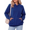 Zeagoo Womens Oversized Hoodies Pullover Fleece Hooded Sweatshirt Trendy | Comfort Hoodie, Womens Fall Clothes, Kangaroo Pocket, Raglan Sleeves, Long Sleeve, Solid Color, Casual, Winter, Midweight(Navy)